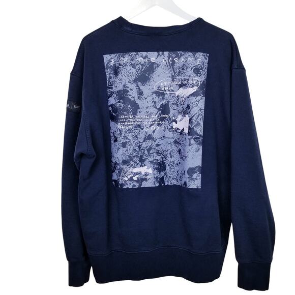 ADIDAS + PARLEY RUN FOR THE OCEANS Sweatshirt HR6991 Black Gray Lilac Size XL - Picture 1 of 6